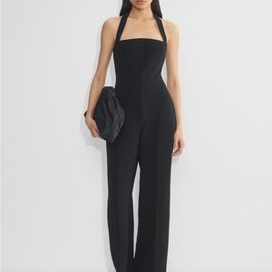 Aritzia Babaton Elegant Black Halter Jumpsuit